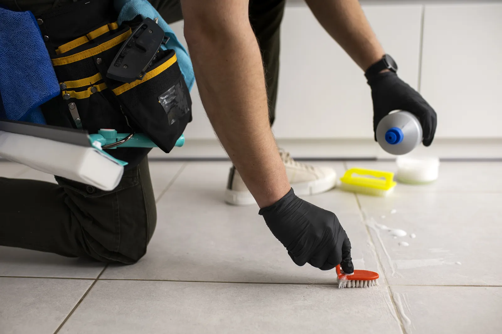 Professional home cleaner working inside a residential property in Heber City