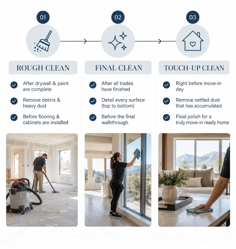 clean minimalist infographic for a luxury home services brand