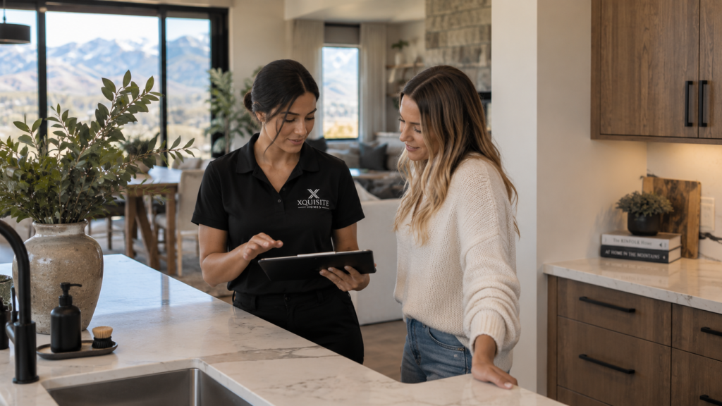 Professional kitchen cleaning in a luxury Heber City home